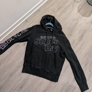 Superdry Black Hoodie with Purple Accents
